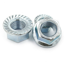 M4M8M12 Carbon Steel Zinc Plated Self-Locking Serrated Hex Flange Nut DIN6923